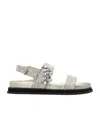 Jimmy Choo Gold Open Toe Sandals In Gray