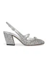 Jimmy Choo Round Toe High Heel Sandals In Silver
