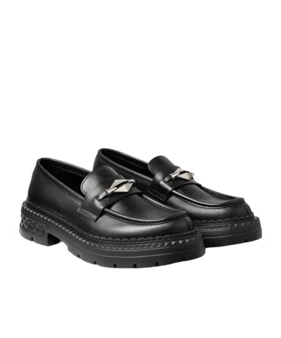 Jimmy Choo Round Toe Loafers In Black