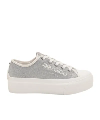 Jimmy Choo Round Toe Low-top Casual Shoes In Silver