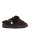 Jimmy Choo Diamond Maxi Suede-shearling Mules In Brown