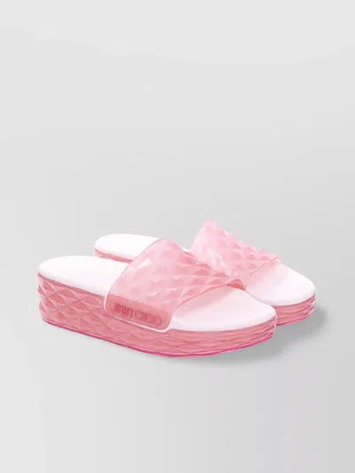 JIMMY CHOO ROUND TOE PLATFORM SANDALS
