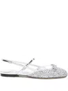 Jimmy Choo Round Toe Slingback Sandals In Silver