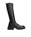 Jimmy Choo Lune Low Heels Boots In Black Leather In Black