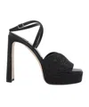 Jimmy Choo Karli 125 Glitter Platform Sandals In Black