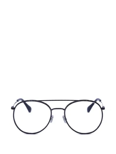 Jimmy Choo Round-frame Double-bridge Glasses In Black