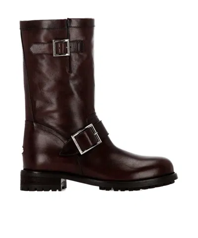 Jimmy Choo Round-toe Ankle Boots In Brown