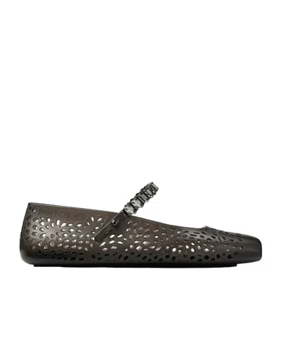Jimmy Choo Round-toe Flat Shoes In Animal Print