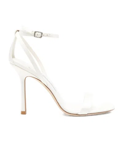 Jimmy Choo Moza Crystal-embellished Sandals In White