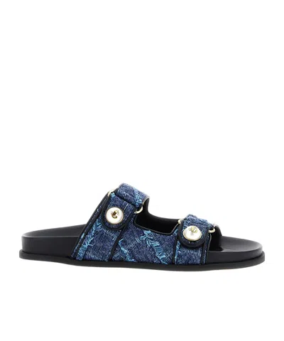 Jimmy Choo Round-toe Slippers In Blue