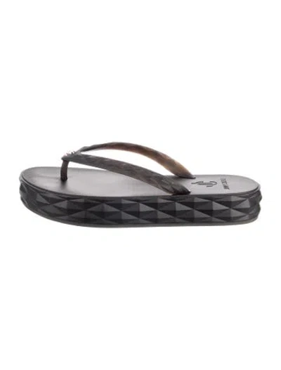 Pre-owned Jimmy Choo Rubber Flip Flops In Black