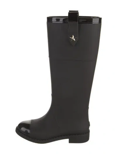 Pre-owned Jimmy Choo Rubber Rain Boots In Black