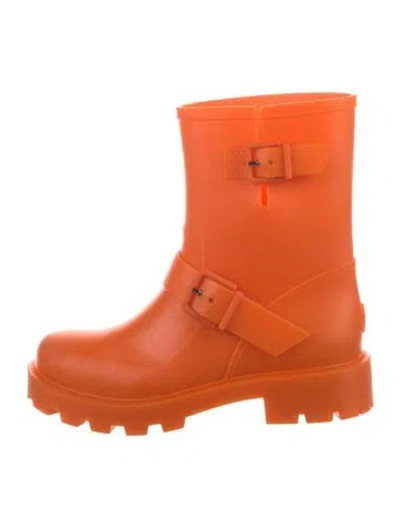 Pre-owned Jimmy Choo Rubber Rain Boots In Orange