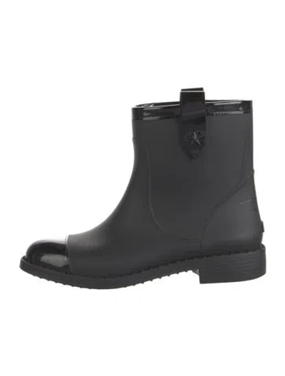 Pre-owned Jimmy Choo Rubber Studded Accents Rain Boots In Black