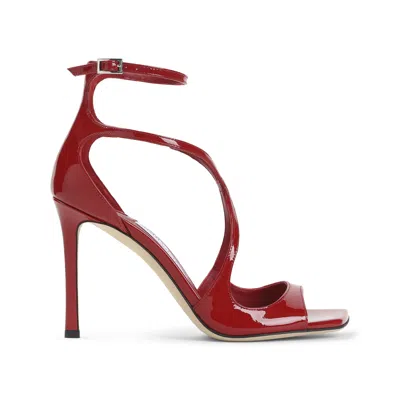 Jimmy Choo Ruby Red Azia 95 Sandals In Burgundy