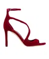 Jimmy Choo Ruby Red Velvet Sandals In Multi