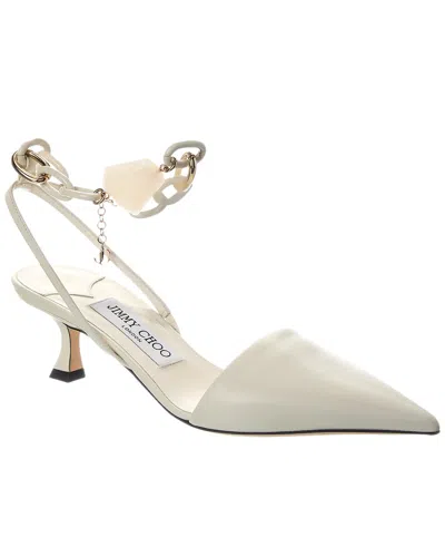 Jimmy Choo Rue 50 Leather Pump In White