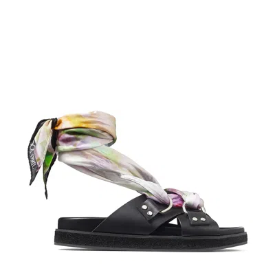 Jimmy Choo Ruzah Black Vachetta Leather Slip-on Flats