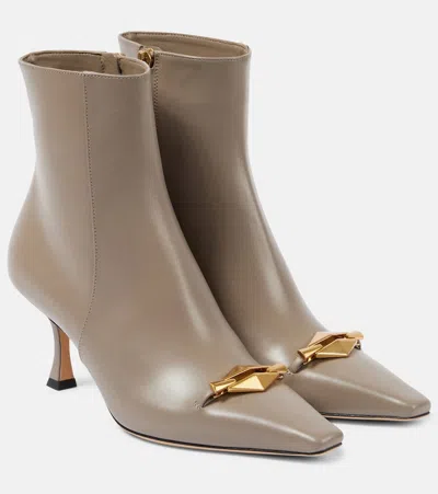 Jimmy Choo Ryker 70 Leather Ankle Boots In Beige