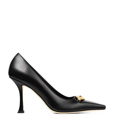 Jimmy Choo Ryker 90 Embellished Satin Pumps In Black