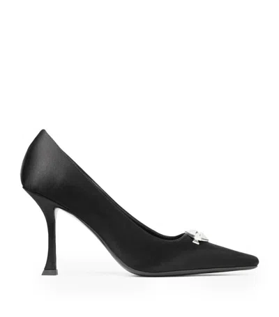 Jimmy Choo Ryker 90 Embellished Satin Pumps In Black