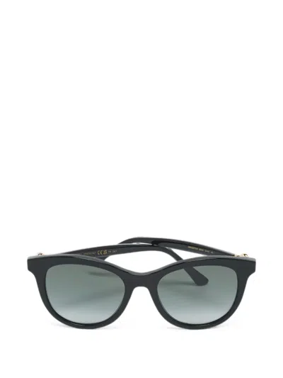 Pre-owned Jimmy Choo S 8079o Annabeth Embellished Sunglasses In Black