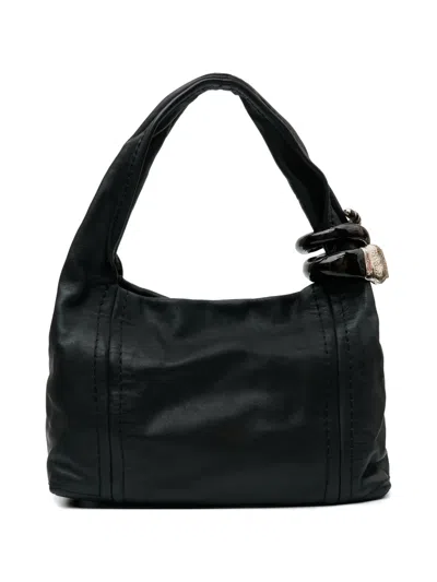 Pre-owned Jimmy Choo Saba Leather Handbag In Black