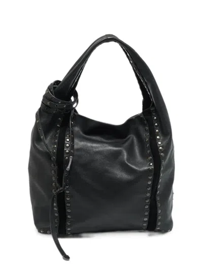 Pre-owned Jimmy Choo Saba Stud-embellished Tote Bag In Black