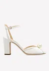 Jimmy Choo Sacaria 100 Pearl Embellished Tulle Sandals In Ivory