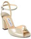 Jimmy Choo Sacaria 85 Suede Sandal In White