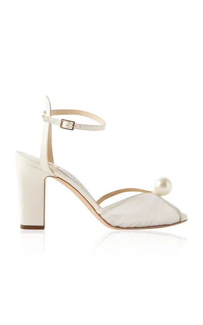 Jimmy Choo Sacaria 85 Tulle Sandal In White