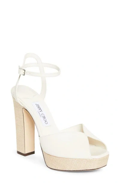 Jimmy Choo Sacaria Ankle Strap Platform Sandal In Brown