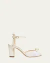 Jimmy Choo Sacaria Tulle Pearly Ankle-strap Sandals In Multi