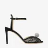 Jimmy Choo 85mm Sacora Crystal-detail Sandals In Black