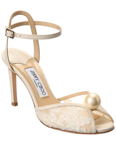 Jimmy Choo Women's Sacora 85 Ankle Strap High Heel Sandals In Ivory/white