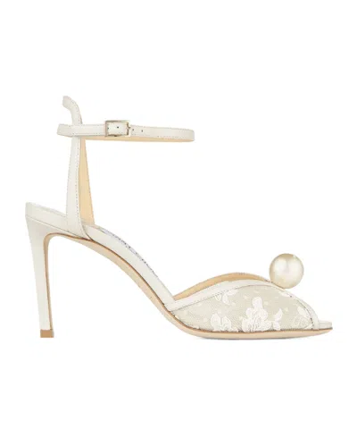JIMMY CHOO SACORA 85 LACE HIGH-HEELED SANDALS