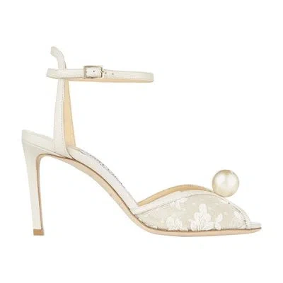 Jimmy Choo Sacora 85 Lace Sandals In White