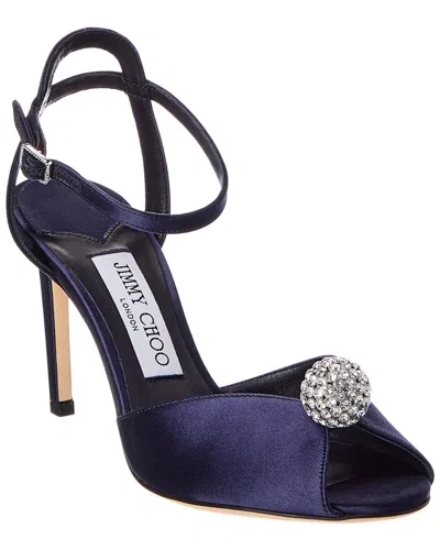 Jimmy Choo Sacora 85 Satin Sandal In Blue