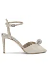 Jimmy Choo Sacora 85mm Sandals Gold In White