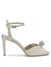 Jimmy Choo Sacora 85mm Sandals Gold In White