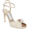 Jimmy Choo Sacora 85mm Heeled Sandals Ankle Strap In Neutral