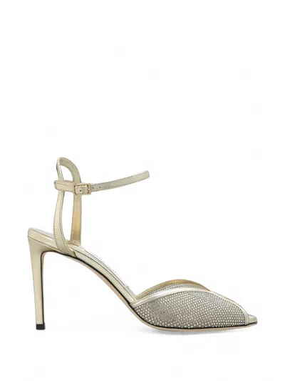 Jimmy Choo Sacora Crystal-embellished Sandals In Gold