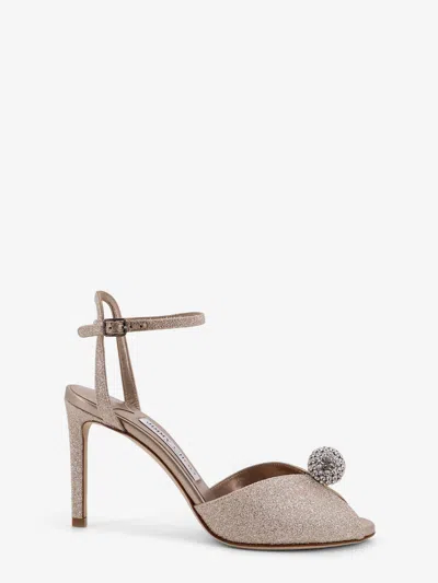 Jimmy Choo Sacora Glitter Effect Leather Sandals