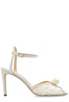 Jimmy Choo Sacora 100 Floral Lace With Pearl Sandal In White