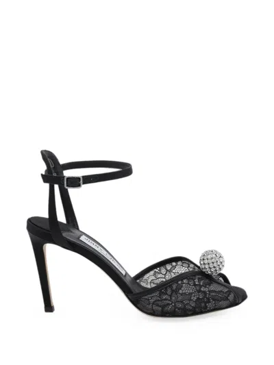 Jimmy Choo Sacora Lace Sandals In Black