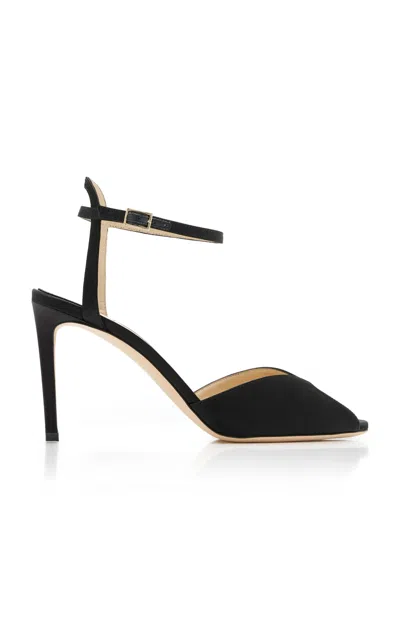 Jimmy Choo Sacora Satin Sandals In Black