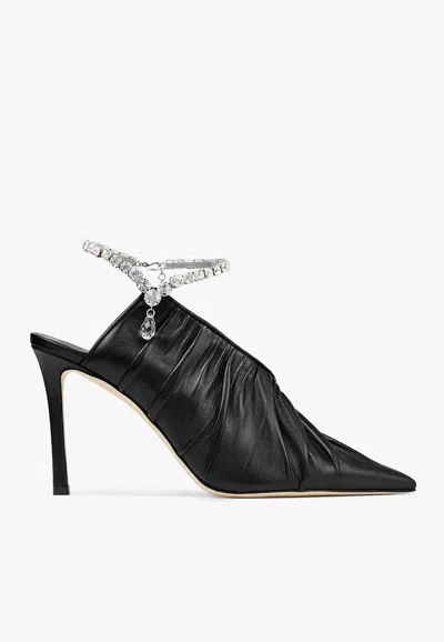 Jimmy Choo Sadia 95mm Gathered Pumps In Black