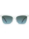 Jimmy Choo Sady Rectangle-frame Sunglasses In 900i7 Crystal