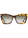 Jimmy Choo Sady Rectangular-frame Sunglasses In 086ha Havana/gold