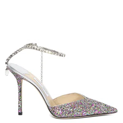 Jimmy Choo Saeda 100 Coarse Glitter Pumps In Multi